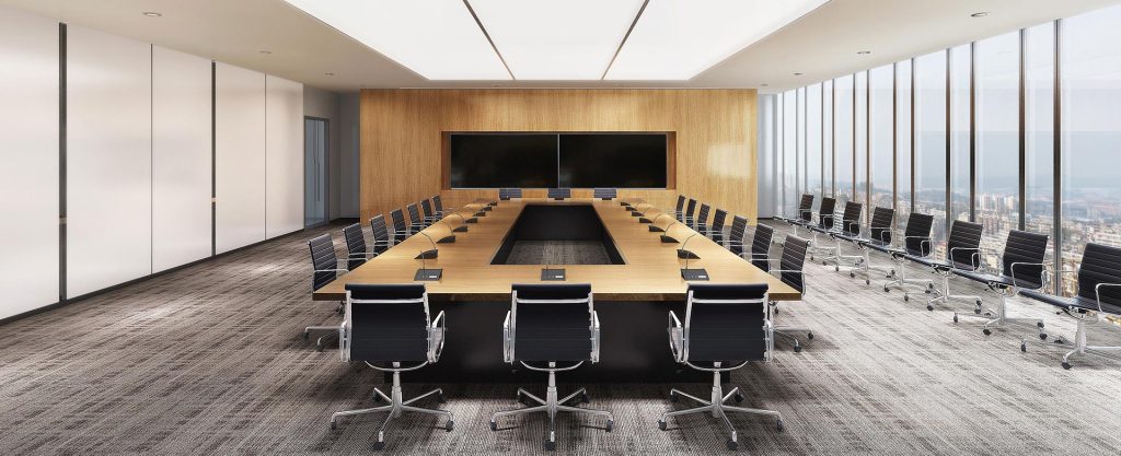 Modern office setup with Audio Visual Solutions Limassol